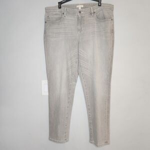 Eileen Fisher Grey Jeans Stretch Denim Women's Size 14 Organic Cotton‎